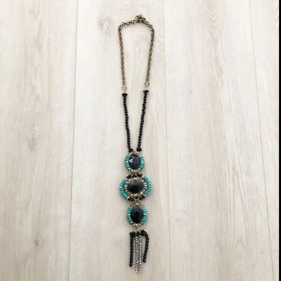 Turquoise tussle long necklace - Picture 2 of 9